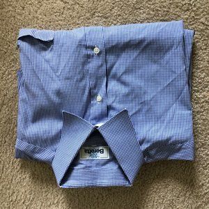 Beretta Sport Dress button Shirt Blue Grid design
